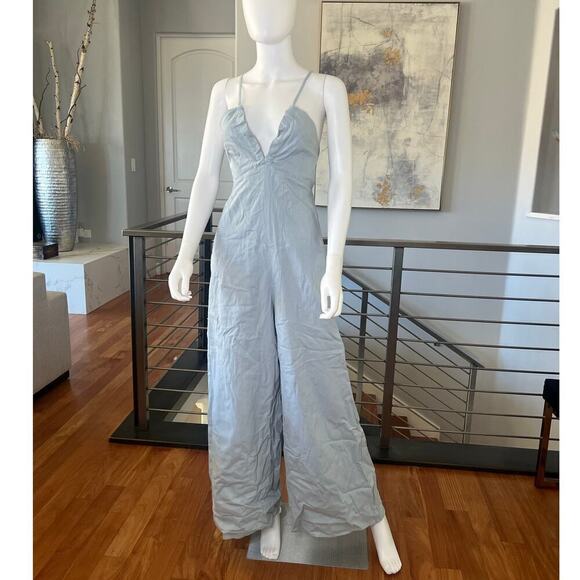 Washed Cotton Jumpsuit in Light Denim - Picture 5 of 16